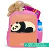 Panda - Slapen - Oranje Kinderrugzak - Roze middel -inhoud_NL