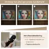 Gezicht - Vrouw - Olieverf - Kleurrijk - Kunst Light Box met batterij (Wandlamp) middel -USP_dimbaarNL