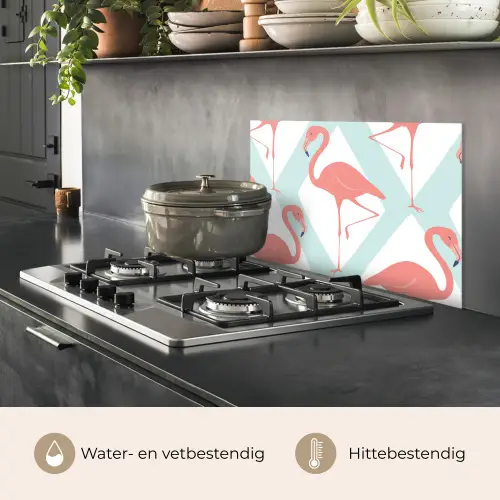 Flamingo - Mintgroen - Ruit keuken achterwand spatscherm klein 900 -usp_NL