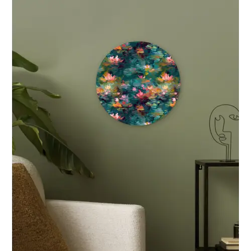 Waterlelies - Vijver - Water Wandcirkel plexiglas klein 852 -sfeer3