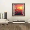 Doorkijk - Tulpen - Zonsondergang - Bloemen - Kleurrijk aluminium wit klein -sfeer1