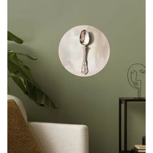 Lepel - Verf - Zilver Wandcirkel behangsticker klein -sfeer2
