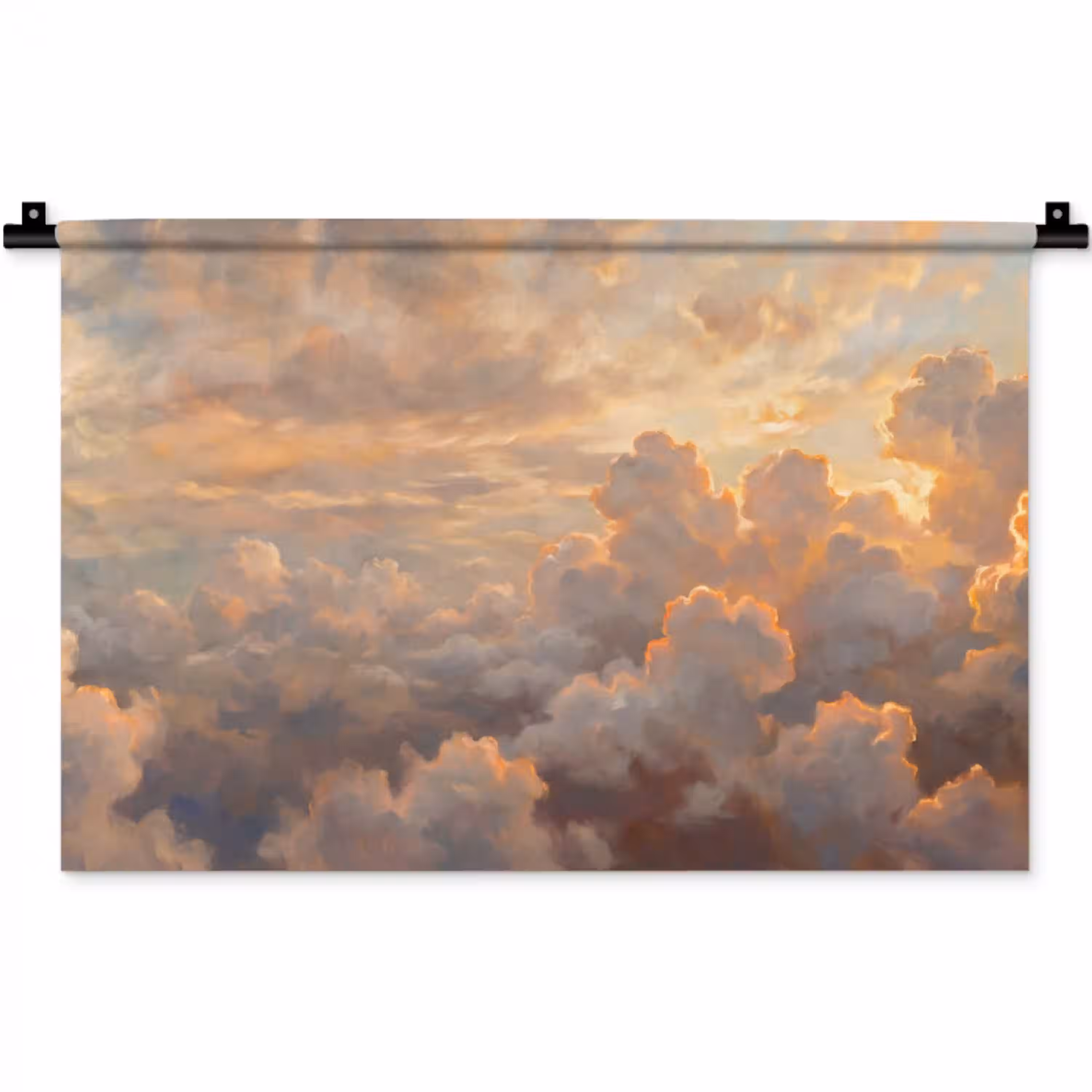 Wolken - Zonsondergang - Natuur - Abstract - Goud Wandkleed katoen klein -zz3d