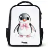 Pinguïn met roze strik en ijsdruppels Rugzak - Zwart middel -3d