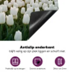 Tulpen - Landschap - Wit Inductie beschermer vinyl 3mm klein -zzzzzzz-cc-onderkant
