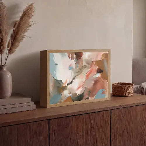Verf - Kleuren - Abstract - Kunst Light Box met batterij (Wandlamp) middel -sfeer2