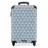 Blauw driehoeken patroon NBS - Handbagage koffer - Kinderen Unisex middel -productfoto_recht