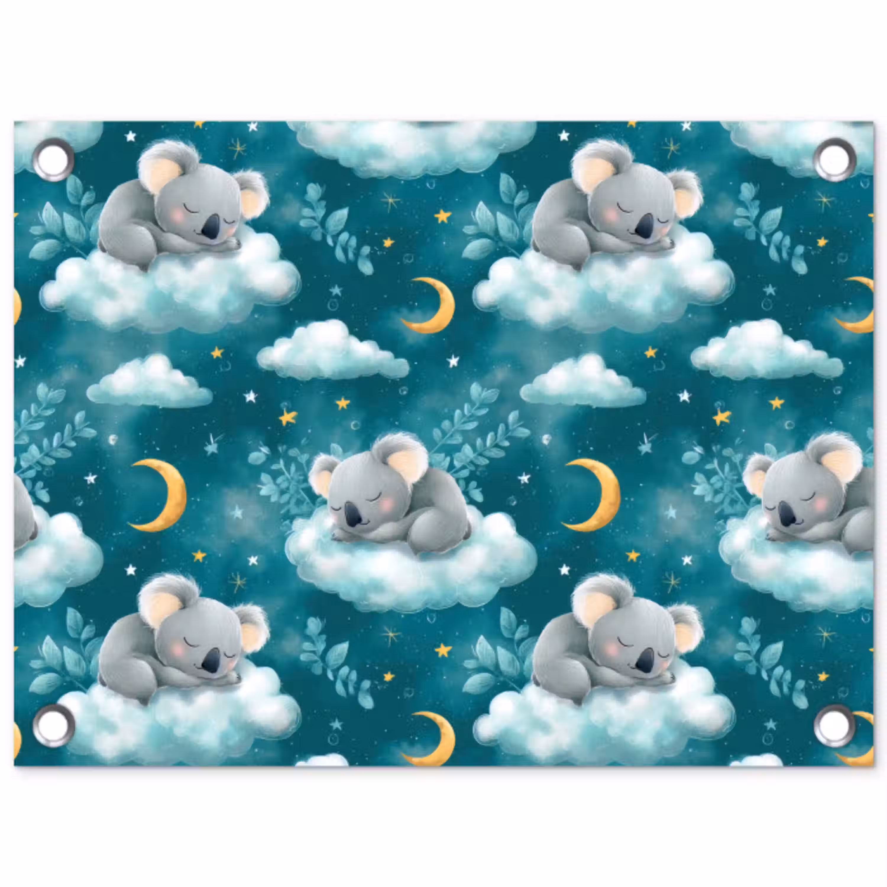 Koala's - Betoverend - Blauw tuinposter los doek klein 239 -3d