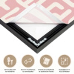 Doolhofpatroon - Roze - Wit - Abstract Textielframe zwart klein 947 -USP_closeupNL