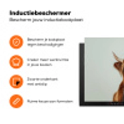 Schotse Hooglander - Bruin - Hoorns - Kokskleding Inductie beschermer vinyl 3mm klein -zzzzzzz-td-ups
