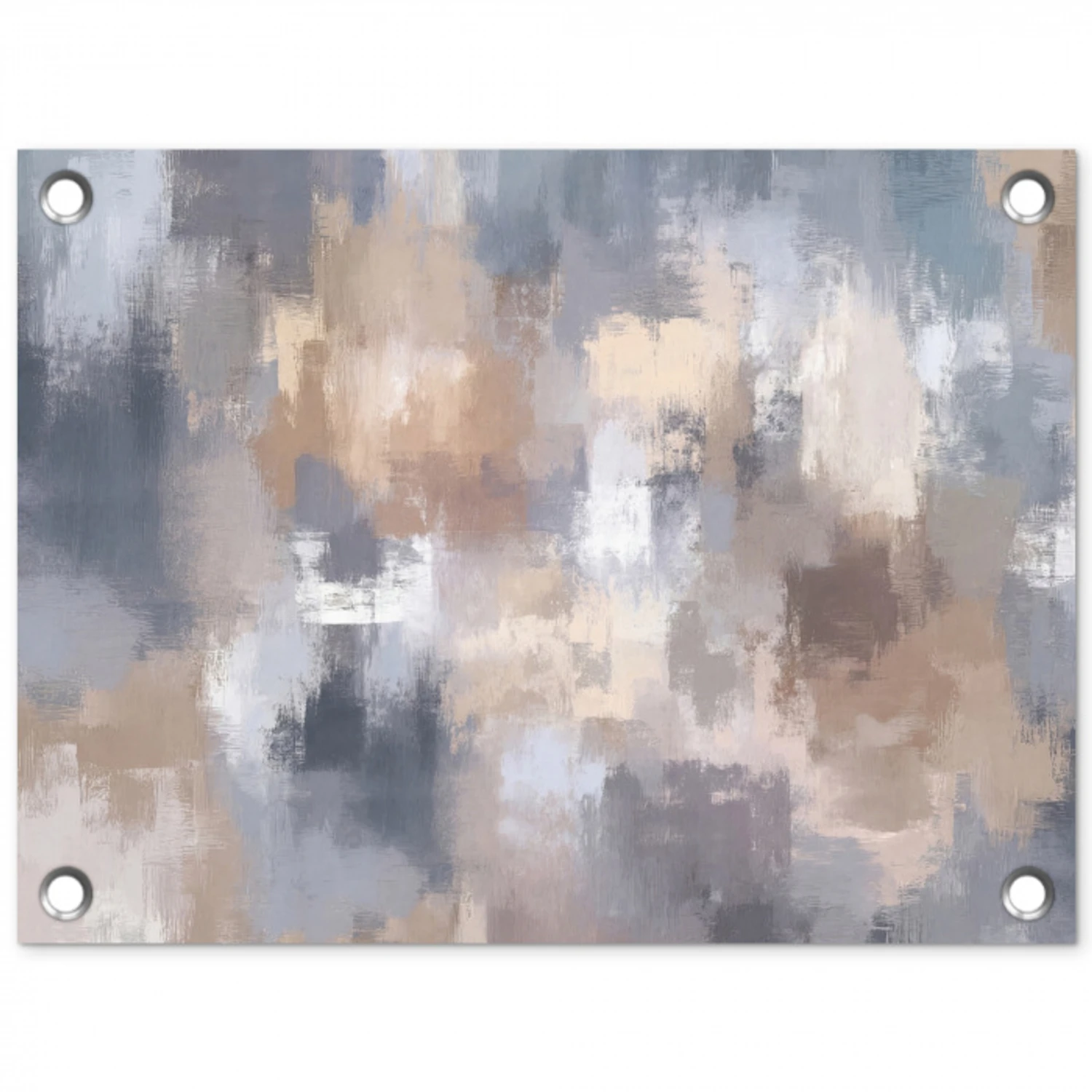 Penseelstreken - Schilderij - Beige tuinposter los doek klein -3d