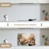Abstract - Beige - Verf - Kunst - Natuur - Bloemen keuken achterwand spatscherm klein -voor_na_FR