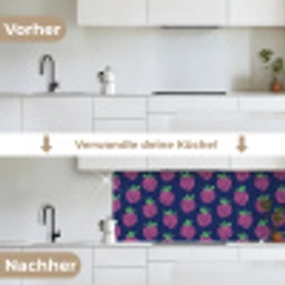 Patroon - Framboos - Retro keuken achterwand 2 middel 871 -voor-na_DE