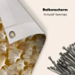 Ginkgo - Bladeren - Goud Balkonbeschermer Duitsland klein 596 -closeup_NL