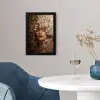 Gezicht - Vrouwe - Bladeren - Penseelstreken fotolijst zwart zonder passe partout klein -sfeer4