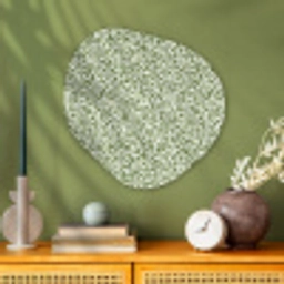 Botanisch - Takken - Groen Wandcirkel Organisch Aluminium middel 851 -sfeer2