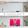 Konijn - Bloemen - Kleurrijk - Kimono keuken achterwand spatscherm klein -voor_na_NL