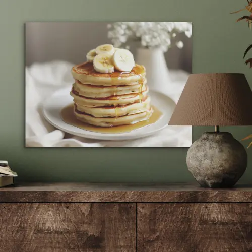 Pannenkoeken - Banaan - Siroop - Wit - Beige PET vilt klein -sfeer2
