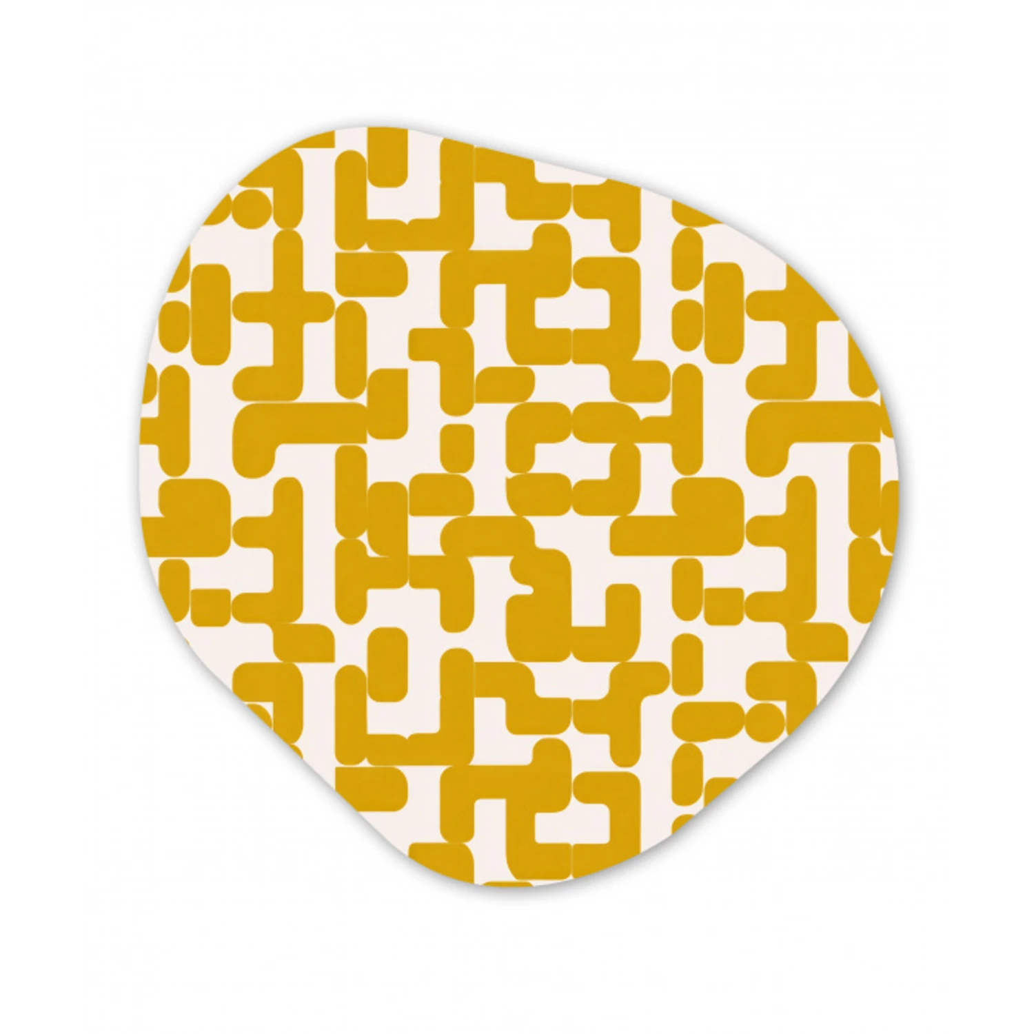 Geel - Beige - Patroon Wandcirkel Organisch Forex 3mm klein 629 -3d
