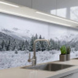 Weg - Bergen - Sneeuw - Naaldbos - Avontuurlijk keuken achterwand 2 middel -3d_schuin