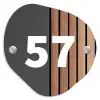 Hout en antraciet - Traditioneel Naambord Organisch middel -3d