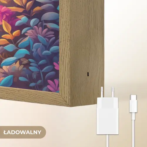 Paard - Hert - Sprookjesbos - Paars Light Box met batterij (Wandlamp kind) middel -USP_websiteoplaadbaarNL