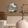 Vuurtoren - Golven - Storm Wandcirkel kunststof plaat 5mm dik klein -sfeer1