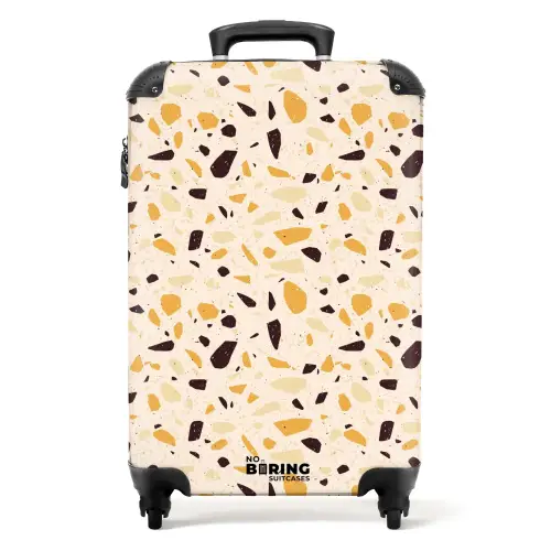Terrazzo patroon geel NBS - Handbagage koffer - Kinderen Unisex middel -productfoto_recht