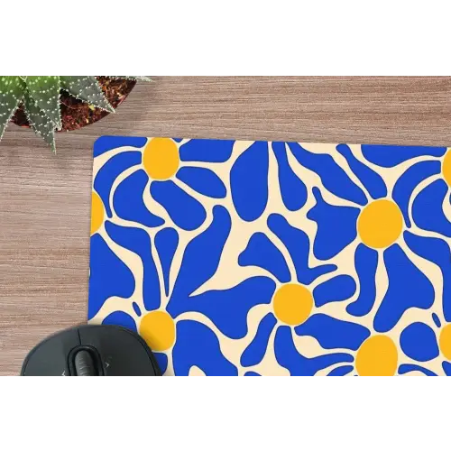 Abstract - Bloem - Blauw muismat rubber klein 262 -closeup
