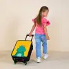 Nijlpaard - Vogels - Groen - Geel Kinderkoffer - Zwart klein -sfeer1