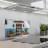 Deur - Manden - Planten keuken achterwand spatscherm klein -3d_schuin