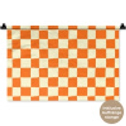 Schaak - Patroon - Oranje Wandkleed katoen klein 269 -t3d_DE