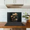 Boeket - Bloemen - Licht - Zwart keuken achterwand spatscherm klein -sfeer2
