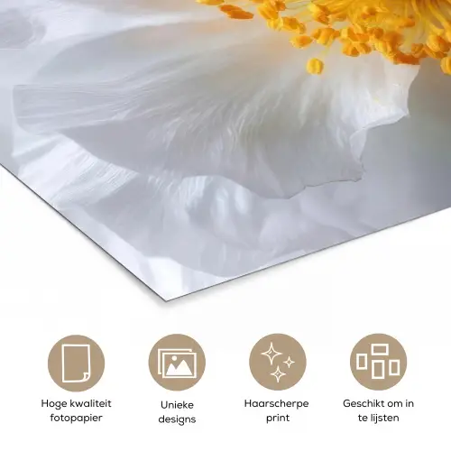 Wit - Bloem - Elegant poster papier klein -closeup_NL