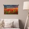 Zonsondergang - Klaprozen - Rood - Bloemen - Veld - Natuur Wandkleed katoen klein -sfeer4