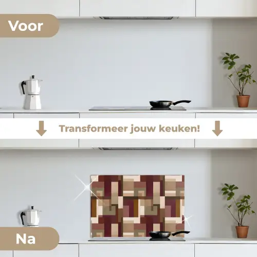 Modern - Geometrie - Kleurrijk keuken achterwand spatscherm klein 900 -voor_na_NL