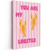 Lobster - Love - Valentijn Tuinposter op houten frame 2 cm dik klein -3d