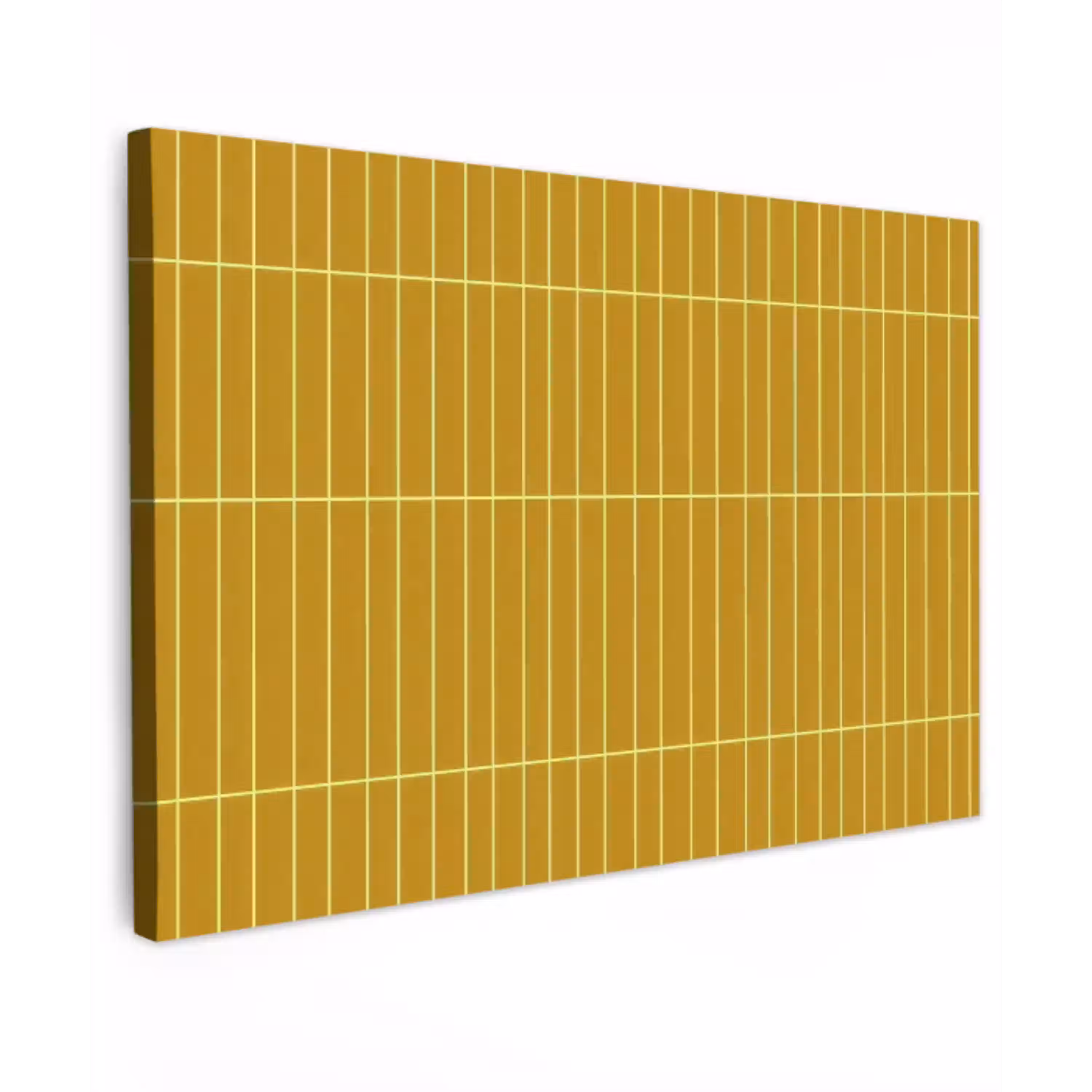 Tegels - Verticaal - Mosterdgeel Tuinposter op houten frame 2 cm dik klein 845 -3d