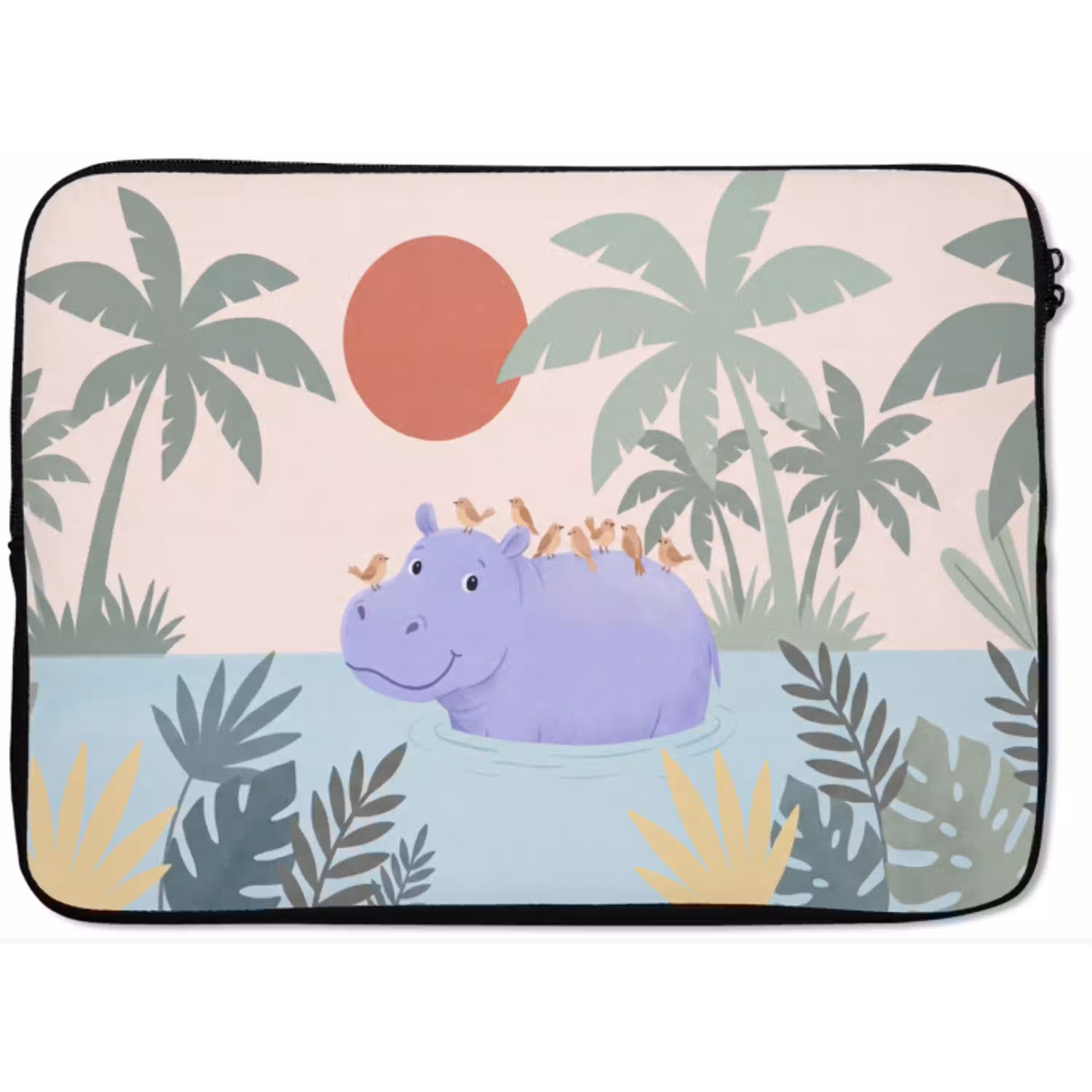 Dieren - Vogel - Water - Natuur - Illustratie laptophoes neopreen klein -zkaufland3dotto