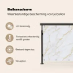 Wit - Marmer - Goud - Luxueus Balkonbeschermer Duitsland klein 596 -specs_NL