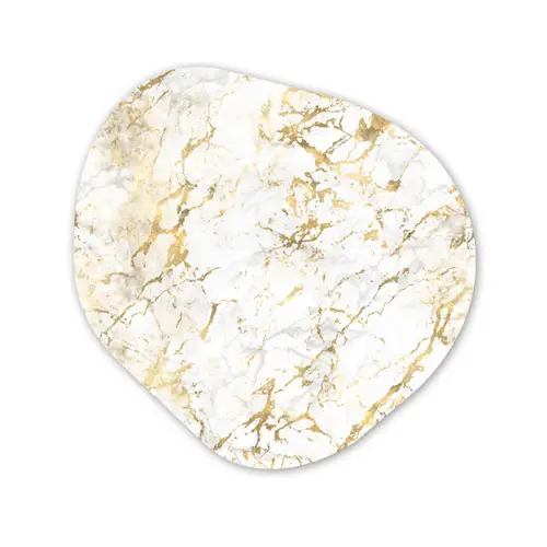 Goudspatten - Wit - Marmer Wandcirkel Organisch Forex 3mm klein 629 -3d