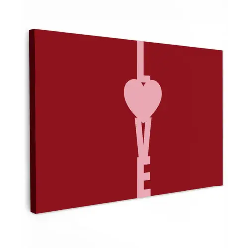 Love - Hart - Rood canvas 2cm klein -z3d
