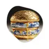 Delftsblauw - Goud - Burger Wandcirkel Organisch Aluminium middel -3d