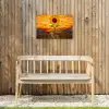 Zonnebloem - Mozaïek - Zonsondergang - Geel Tuinposter op houten frame 2 cm dik klein -sfeer4