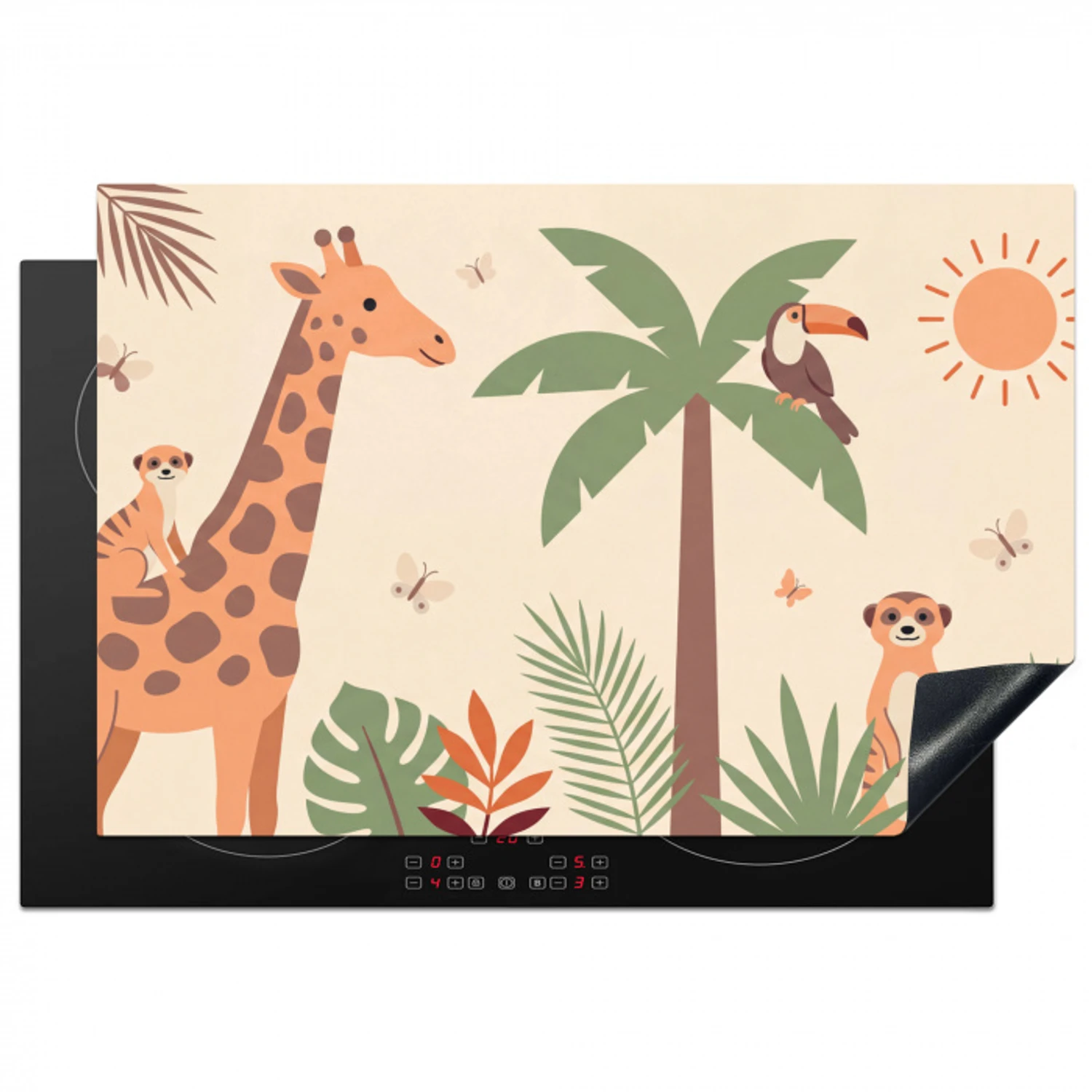 Dieren - Tropisch - Safari - Kleurrijk Inductie beschermer vinyl 3mm klein -3d