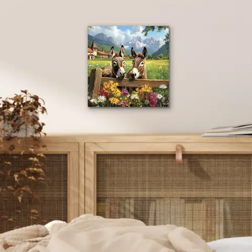 Ezels - Bloemen - Zomers aluminium wit klein -sfeer3