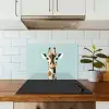 Giraffe - Illustratie - Bruin - Minimalistisch keuken achterwand spatscherm klein -sfeer2