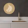 Bananen - Beige - Lijntekening - Minimalistisch KitchenYeah - Keuken - Wandcirkel Forex klein -sfeer1