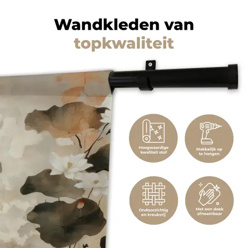 Bloemen - Japandi - Wabi sabi Wandkleed katoen klein -sfeer2