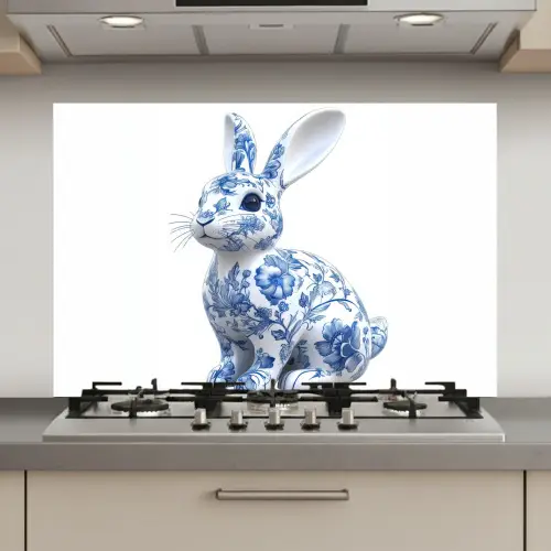 Delftsblauw - Haasje - Wit keuken achterwand spatscherm klein -3d_website